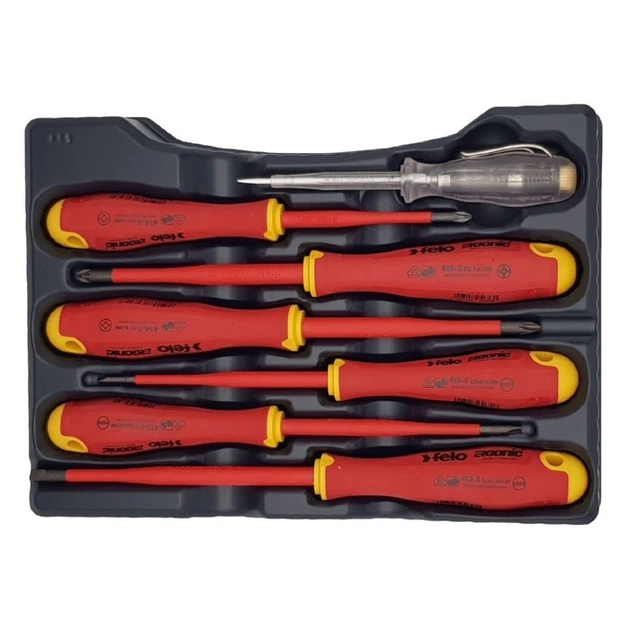 Набор отверток Felo ERGONIC E-SLIM 1000V 3,0/4,0х100/5,5х125/PH1x80/PH2x100/PZ2x100/VDE 0680/6 + пластиковый кейс CrMoV сталь 7 шт 41380736 (14742) - Фото 1 Набор отверток Felo ERGONIC E-SLIM 1000V 3,0/4,0х100/5,5х125/PH1x80/PH2x100/PZ2x100/VDE 0680/6 + пластиковый кейс CrMoV сталь 7 шт 41380736 (14742) - изображение 1