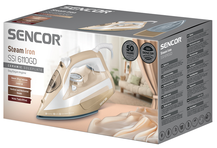 Праска з подачею пари Sencor SSI 6110GD (7005615) - изображение 3