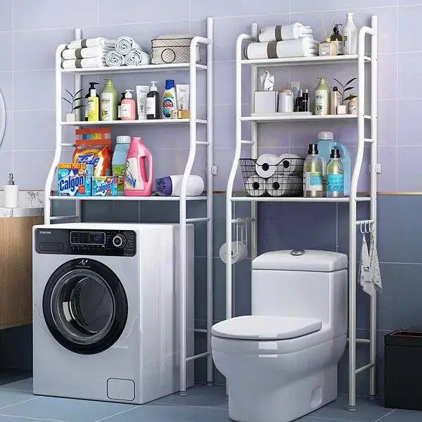 Полка стеллаж напольный Fold Clothes над стиральной машиной количество полок 3 шт Белая - изображение 2
