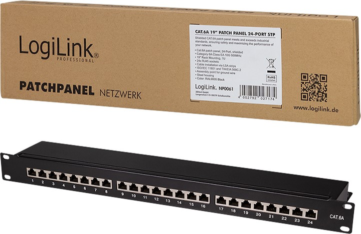Патч-панель LogiLink 19'' 24-ports STP CAT 6a 1U (4052792027174) - зображення 8