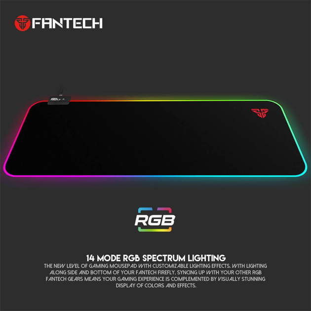 Игровая поверхность, коврик для мышки Fantech Firefly MPR800s |800*300*4mm| с LED RGB подсветкой - изображение 4