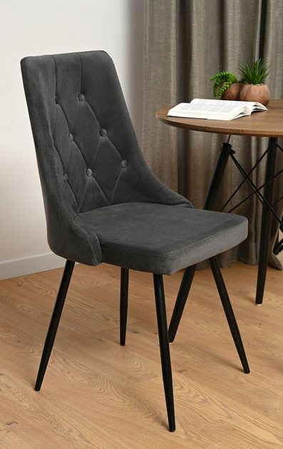 Стілець для кухні та вітальні OTE Aveiro Velvet 44 x 47 x 94 см Сірий (5908221421985) - зображення 9