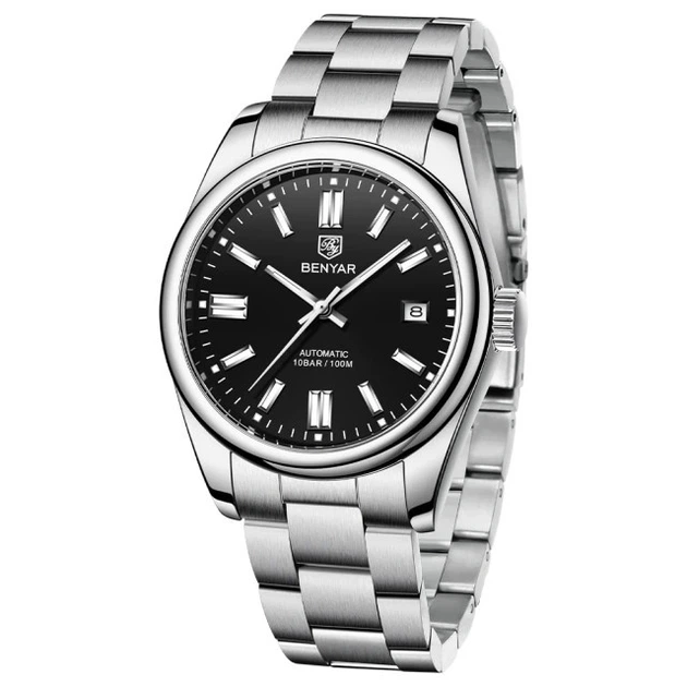 Чоловічий наручний годинник Benyar Automatic 10 BAR водостійкий, мінеральне скло. - Фото 1 Чоловічий наручний годинник Benyar Automatic 10 BAR водостійкий, мінеральне скло. - изображение 1