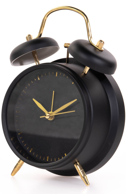 Zegar budzik Home & Styling Collection w klasycznym stylu ze złotymi wskazówkami metalowy 12 cm (8720573257671) - obraz 3