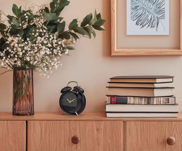 Zegar budzik Home & Styling Collection w klasycznym stylu ze złotymi wskazówkami metalowy 12 cm (8720573257671) - obraz 9
