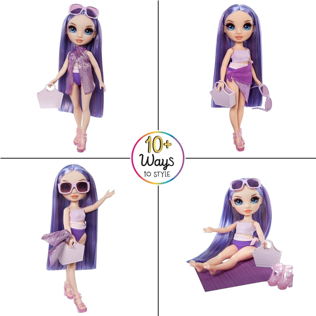 Лялька Lalka MGA Rainbow High Swim and Style Fashion Doll Violet 28 см (0035051507314) - зображення 4
