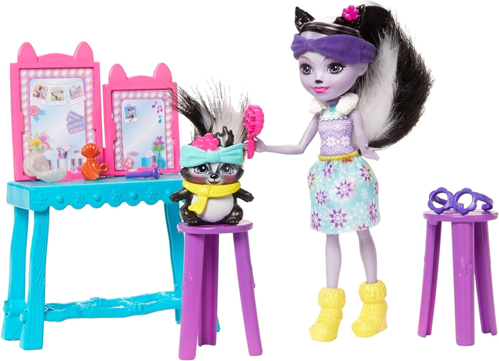 Лялька Pro Kids Enchantimals Sage Skunk з туалетним столиком та вихованцем 15 см (0887961819793) - зображення 3