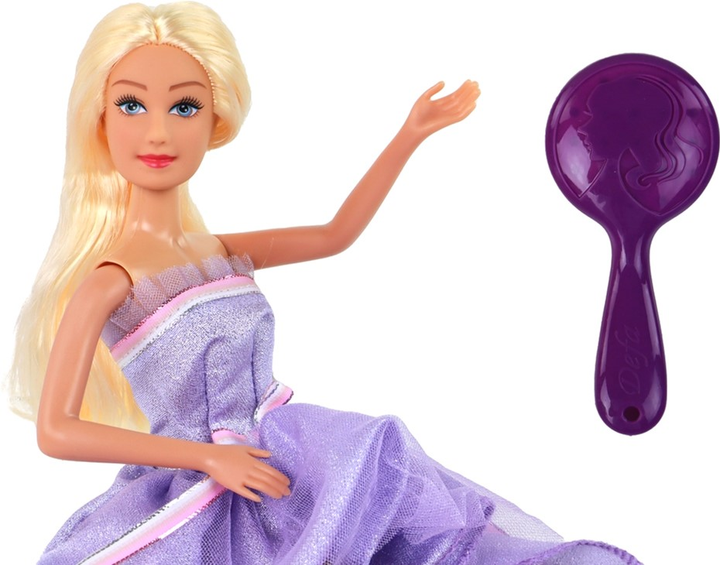 Лялька з аксесуарами LEAN Toys Purple Гардероб Взуття Сукні 30 см (5905515352574) - зображення 5