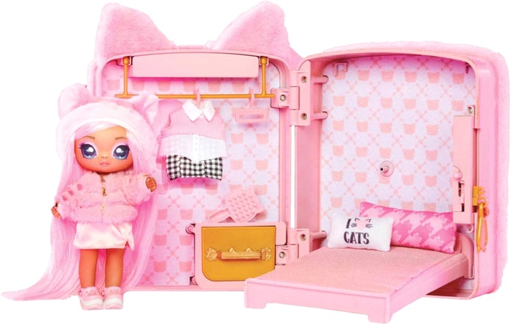 Lalka z akcesoriami MGA Na Na Na Surprise Bedroom Playset Pink Kitty 19 cm (0035051585589) - obraz 2