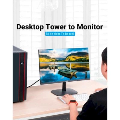 Кабель VGA 15M-15M, 2.0 м, з ферритами, чорний Vention - изображение 10