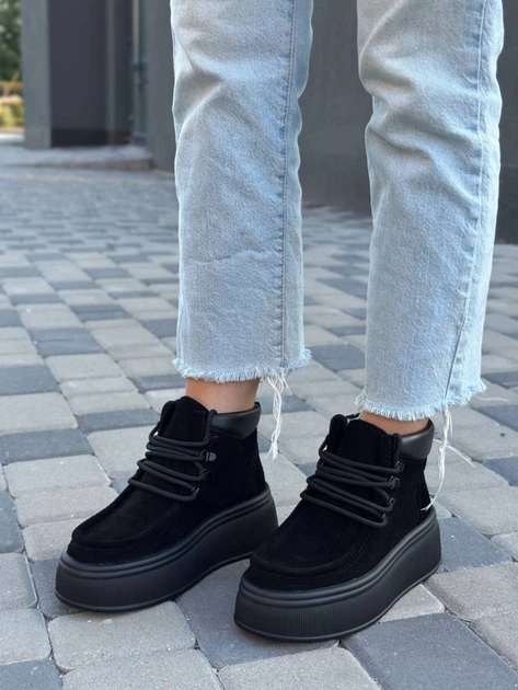 Жіночі черевики демісезонні ShoesBand Чорні натуральна замша 38 (24 см) (S22061-1д) - зображення 2
