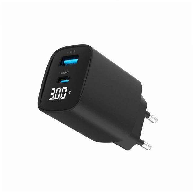 Зарядное устройство Gembird 1xUSB-A (QC3.0 18W) + 1 Type-C (PD20W) LCD black (TA-UC-PDQC30LCD-BK-01) (228899) - Фото 2 Зарядное устройство Gembird 1xUSB-A (QC3.0 18W) + 1 Type-C (PD20W) LCD black (TA-UC-PDQC30LCD-BK-01) (228899) - изображение 2