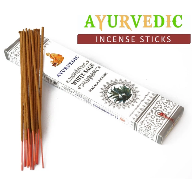 Ароматические палочки Белый Шалфей Ayurvedic White Sage 15 грамм - Фото 1 Ароматические палочки Белый Шалфей Ayurvedic White Sage 15 грамм - изображение 1