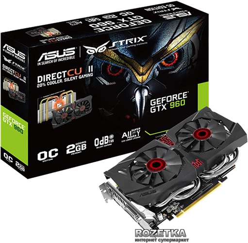 Видеокарта Asus PCI-Ex GeForce GTX 960 Strix 2GB GDDR5 (128bit