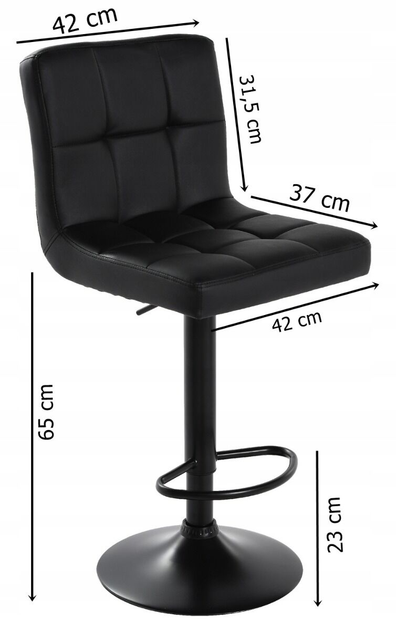 Барний стілець OTE Kappa 42 x 37 x 116 см Чорний (5908221407668) - зображення 10