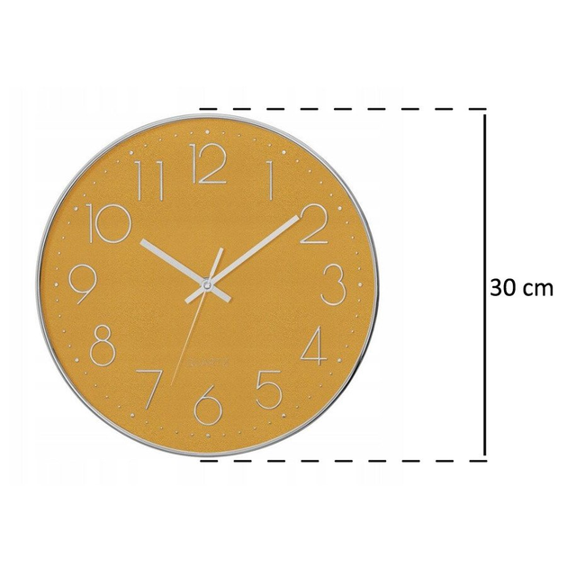 Zegar ścienny Atmosphera z cichym mechanizmem 30 cm Żółty (3560238660577) - obraz 4