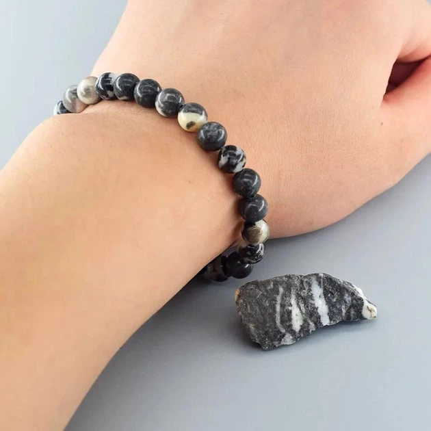 Браслет із натуральної яшми Zebra stone - зображення 2