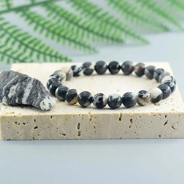 Браслет із натуральної яшми Zebra stone - зображення 5