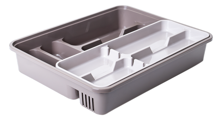 Лоток для столовых приборов со вставкой Алеана капучино/какао, 39.5х30.5х7 см - Фото 1 Лоток для столовых приборов со вставкой Алеана капучино/какао, 39.5х30.5х7 см - изображение 1