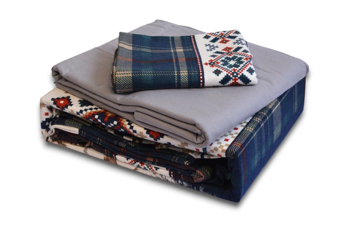 Комплект постільної білизни First Choice Flanel 160×220 см Nature Navy Blue - зображення 4