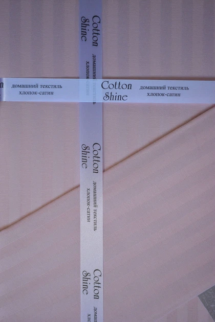 Двоспальний Євро комплект Cotton Shine Pudra Сатин-Stripe - изображение 3