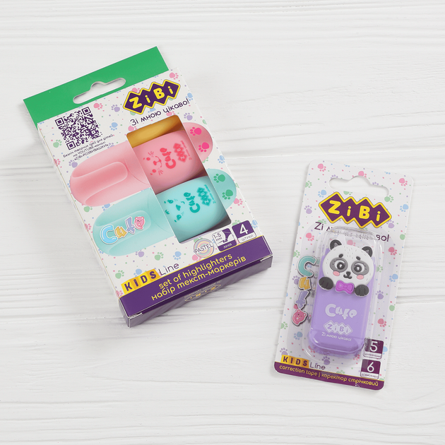 ✨️せっちゃん✨️ Набір маркерів + коректор стрічковий ZiBi Cute (ZB.2910.1) – фото