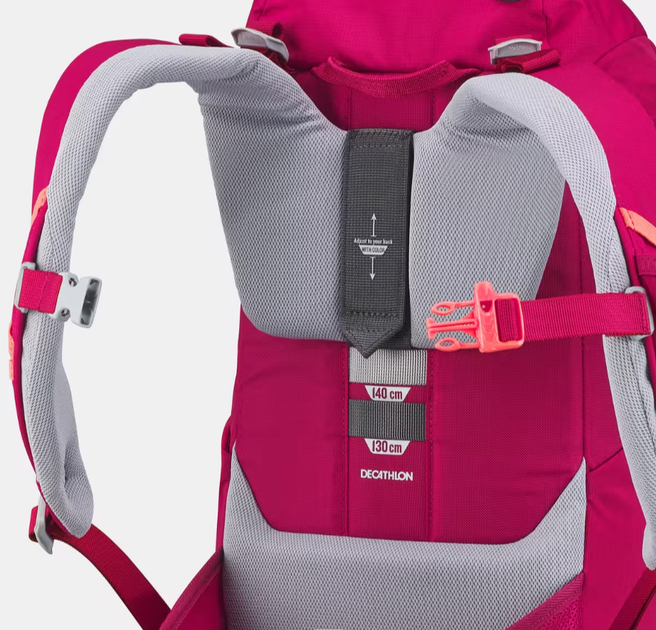 Детский Туристический (Походный) Рюкзак QUECHUA MH500 18л 47 х 20 х 22см Красный - изображение 8