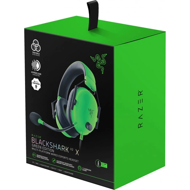 Наушники Razer Blackshark V2 X Green (RZ04-03240600-R3M1) - изображение 5