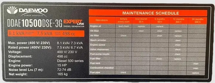 Генератор дизельний Daewoo DDAE 10500DSE-3G 6/6.48 кВт 3 фази електричний пуск - зображення 7