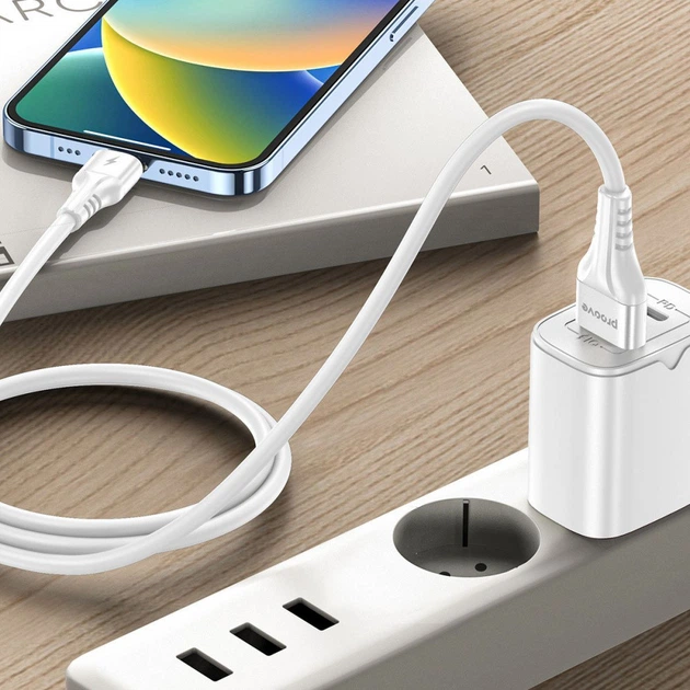 Кабель Proove Double Way Silicone USB на Type-C 2.4A (1m) White - Фото 2 Кабель Proove Double Way Silicone USB на Type-C 2.4A (1m) White - зображення 2