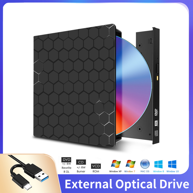 Внешний портативный привод Maiwo DVD±R/RW CD-RW - USB 3.0 Type-A/Type-C (K529) - изображение 4