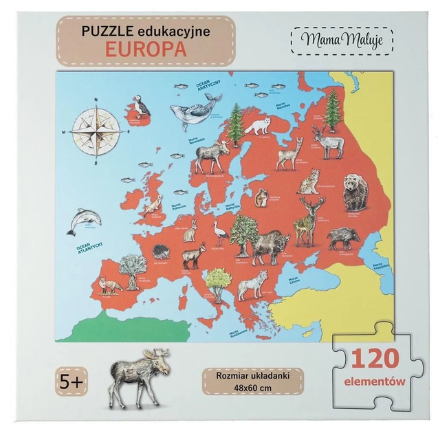 Puzzle Mama Maluje Europa 48 x 60 cm 120 elementów (5904673762478) - obraz 1