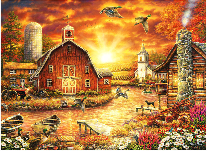 Puzzle Bluebird Zachód słońca na wsi Chuck Plisson 116 x 85 cm 3000 elementów (3663384705809) - obraz 2