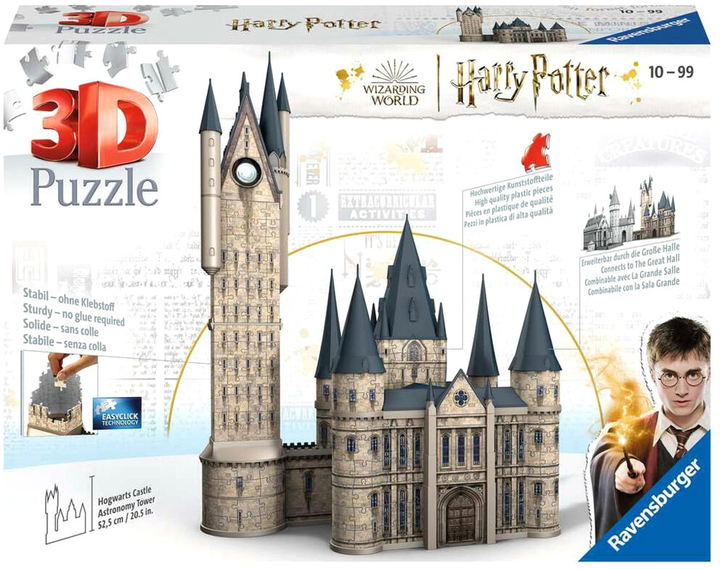 3D Puzzle Ravensburger Budynki Zamek Hogwarts Wieża 38.7 x 21.5 x 52.5 cm 615 elementów (4005556112777) - obraz 1