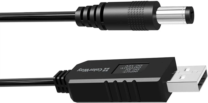 Кабель питания для роутера ColorWay 12V (USB-DC 5.5х2.5 мм) 1 м