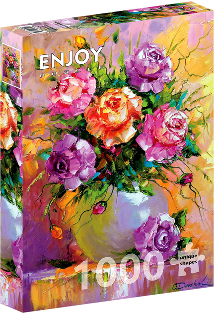 Puzzle Enjoy Bukiet róż 68 x 48 cm 1000 elementów (5949194017751) - obraz 1