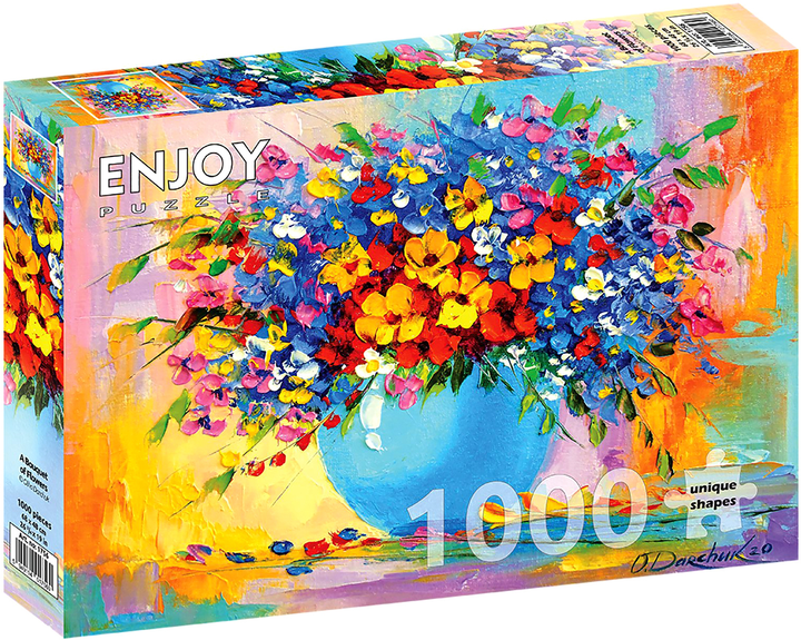 Puzzle Enjoy Bukiet kwiatów 68 x 48 cm 1000 elementów (5949194017560) - obraz 1