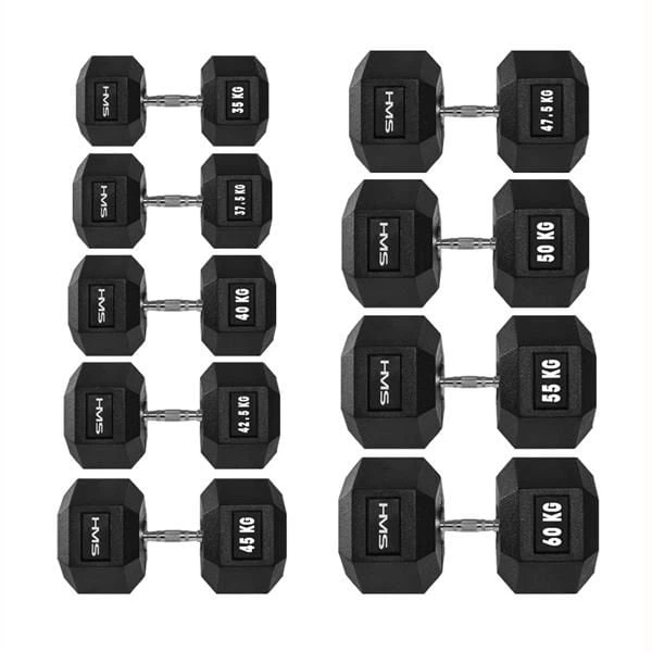Гантель шестигранна прогумована HMS Hex Pro, 16 кг - Фото 7 Гантель шестигранна прогумована HMS Hex Pro, 16 кг - зображення 7