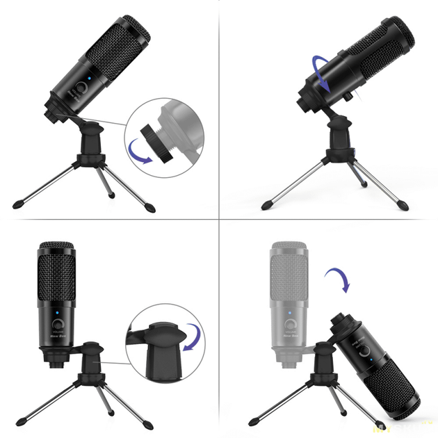 Микрофон конденсаторный Folem DM-18 USB + тренога Черный - изображение 2