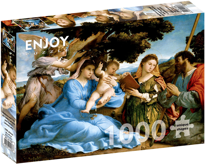 Puzzle Enjoy Lorenzo Lotto Madonna z Dzieciątkiem i świętymi Katarzyną i Tomaszem 68 x 48 cm 1000 elementów (5949194015368) - obraz 1