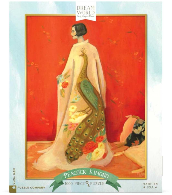 Puzzle New York Company Dream World Kimono z rysunkiem pawia 68 x 49 cm 1000 elementów (0819844018467) - obraz 2