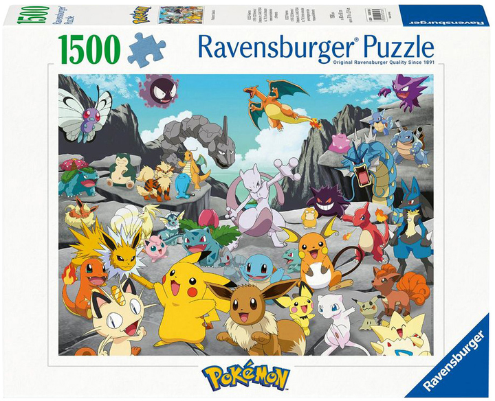 Пазл Ravensburger Pokemon Classic 70 x 50 см 1500 деталей (4005555007265) - зображення 1