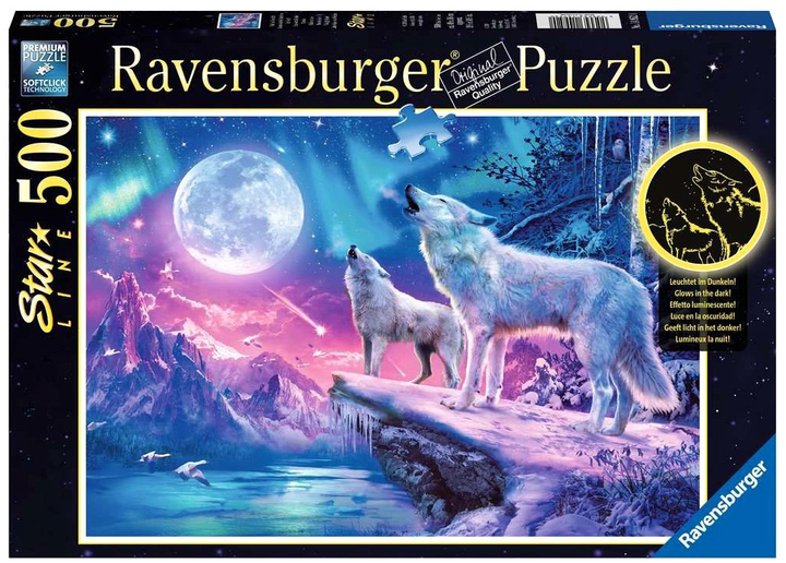 Пазл Ravensburger Світний вовк у північному сяйві 49 x 36 см 500 деталей (4005556149520) - зображення 1