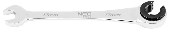 Klucz płasko-oczkowy NEO Tools rozcięty z grzechotką 17 mm 09-264 (5907558495751) - obraz 2