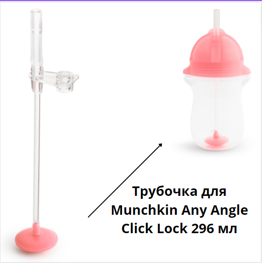 Трубочка сменная на поильник непроливайку Munchkin Any Angle Click Lock 296 мл персик - изображение 2