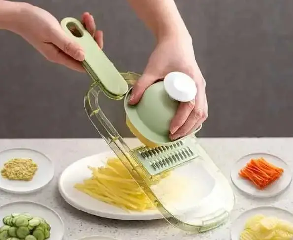 Багатофункціональна овочерізка зі змінними насадками slicer 2232 терка для овочів з контейнером - зображення 9