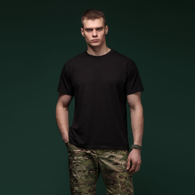 Футболка Basic Military Ukramor T-shirt без логотипу. Cotton and Elastane, чорний M - зображення 2