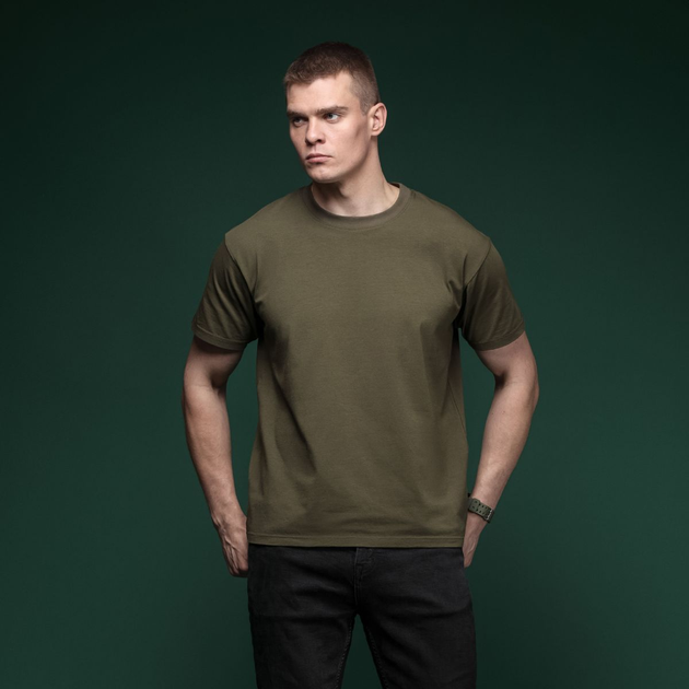 Набір футболок Basic Ukrarmor Military T-shirt без логотипу. Cotton/Elastane, олива - чорний S - зображення 2