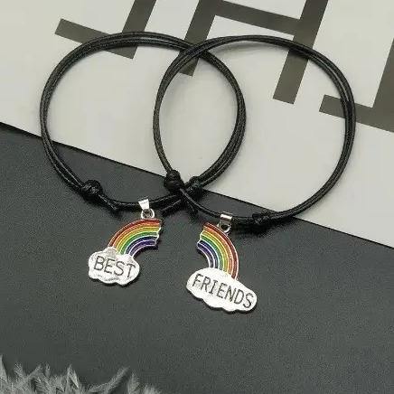 Парные браслеты для друзей радуга Best Friends. Браслет для лучших друзей. Бижутерия на подарок. - изображение 2
