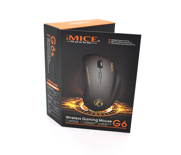 Миша бездротова iMICE G6, 6 кнопок, 800 - 1200 - 1600 DPI, 2.4Ghz 10м, Windows XP - Vista - Win7 - 8 - 10 Mac OS X, 1*AA, Red, - изображение 2